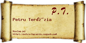 Petru Terézia névjegykártya
